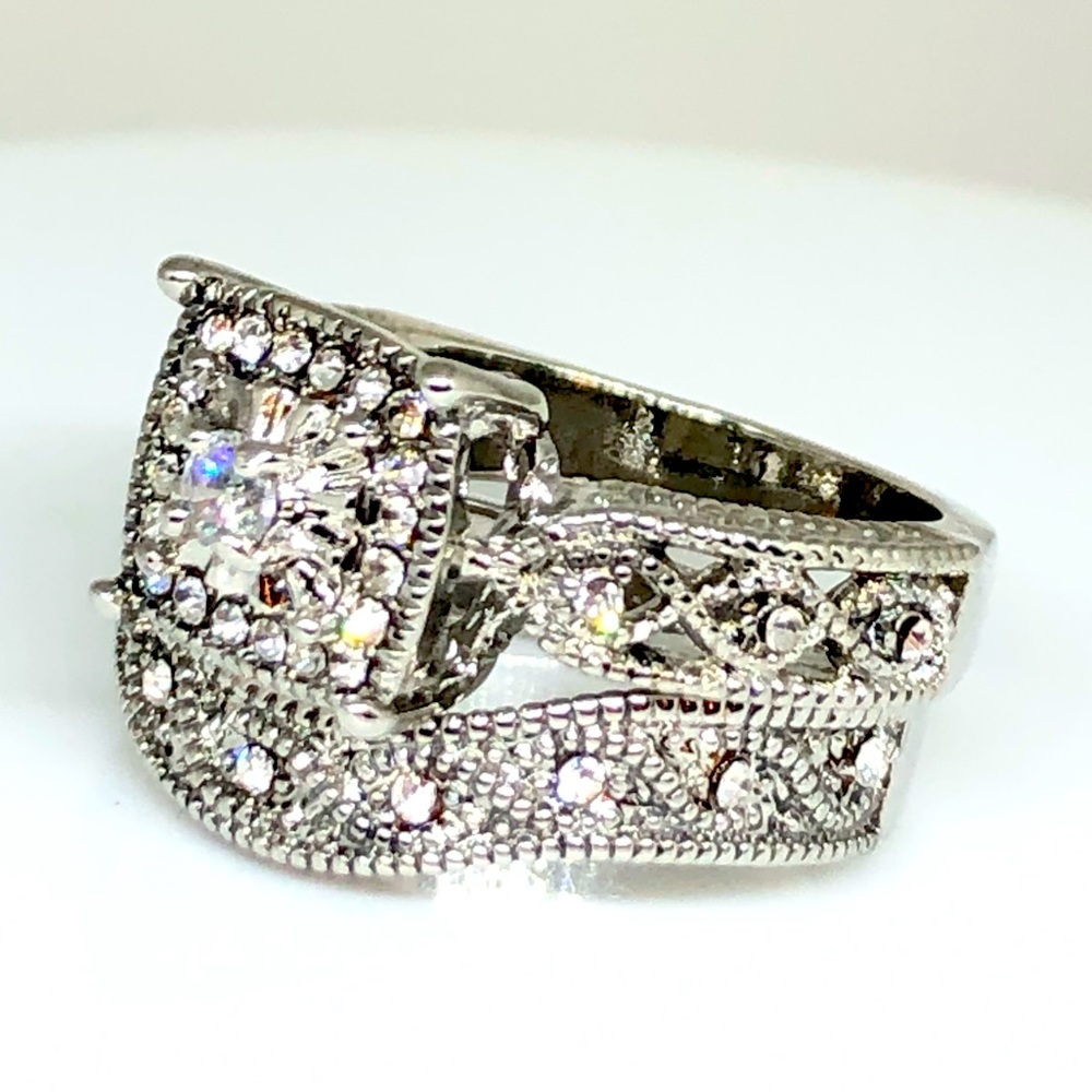 14k White Gold Filled CZ Wedding Set